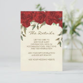 Red Roses trouwgegevens kaart (Staand voorkant)