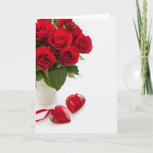 Red Roses Valentijnsdag Feestdagen Kaart (Voorkant)