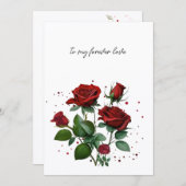 Red Roses Valentine Feestdagenkaart (Voorkant / Achterkant)