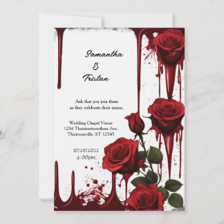 Red Roses Vampire Gothic Bruiloft Kaart