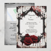 Red Roses Vampire Gothic Bruiloft Kaart (Voorkant / Achterkant)