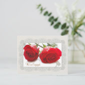 Red Roses Verloving aangekondigd Aankondigingskaart (Staand voorkant)