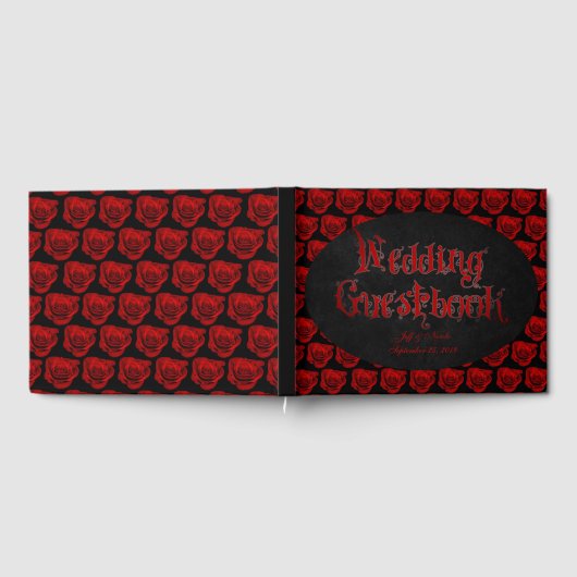 Red Roses Victoriaans Gothic bruiloft gastenboek (Volledig)
