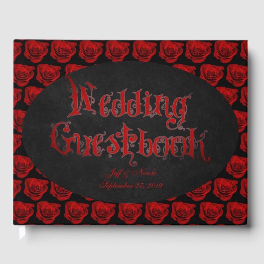 Red Roses Victoriaans Gothic bruiloft gastenboek (Voorkant)