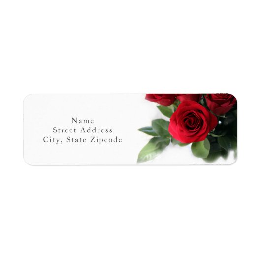 Red Roses Vignette Etiket (Voorkant)