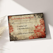 Red Roses Vintage Wedding RSVP Uitnodiging