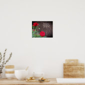Red Roses Voeg Jouw tekst gepersonaliseerd Poster (Keuken)