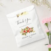 Red Roses Waterverf Bloemenbruiloft Dank u Bedankzakje (Gezegeld)