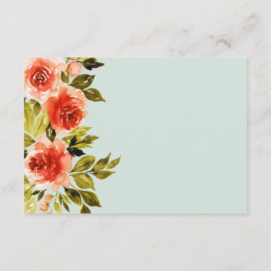 Red Roses Waterverf Botanische bruiloft Details Informatiekaartje (Achterkant)