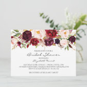 Red Roses waterverf bruidsdouche uitnodiging (Staand voorkant)