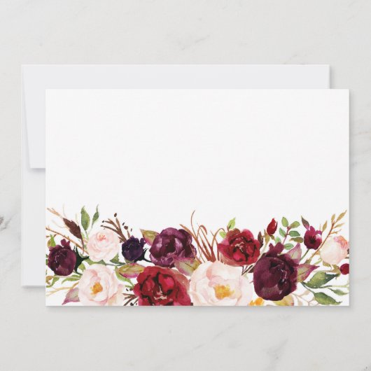 Red Roses waterverf bruidsdouche uitnodiging (Achterkant)