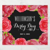 Red Roses Waterverf Derby Day Sparkling Wijnetiket (Enkel label)