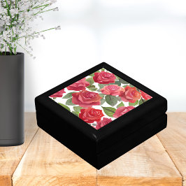 Red Roses Waterverf Elegante Bloemen Cadeaudoosje