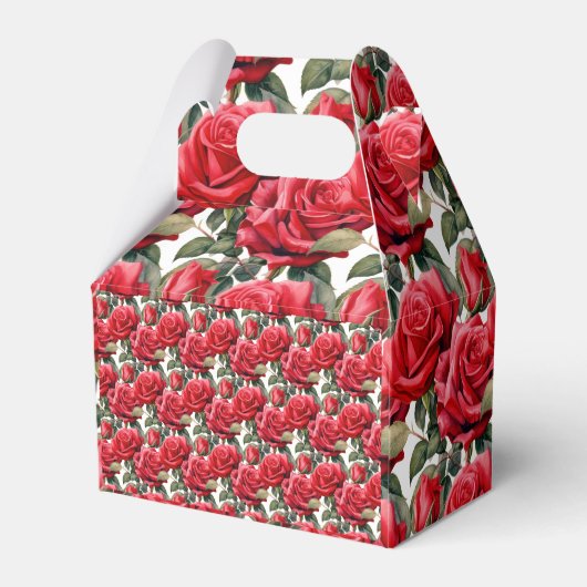 Red Roses Waterverf voorkeurskisten Bedankdoosjes (Achterkant)