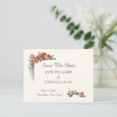 Red Roses Wedding Bewaar de datum Aankondigingskaart (Staand voorkant)