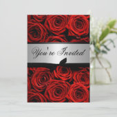 Red Roses Wedding Custom Invitations Kaart (Staand voorkant)