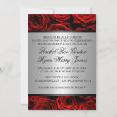 Red Roses Wedding Custom Invitations Kaart (Achterkant)