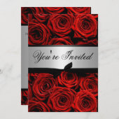 Red Roses Wedding Custom Invitations Kaart (Voorkant / Achterkant)