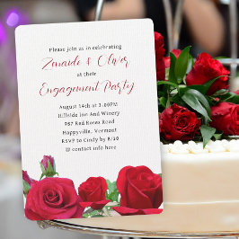 Red Roses Wedding Engagement Party Kaart