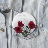 Red Roses Wedding Favor Ronde Button 4,0 Cm (In situ)