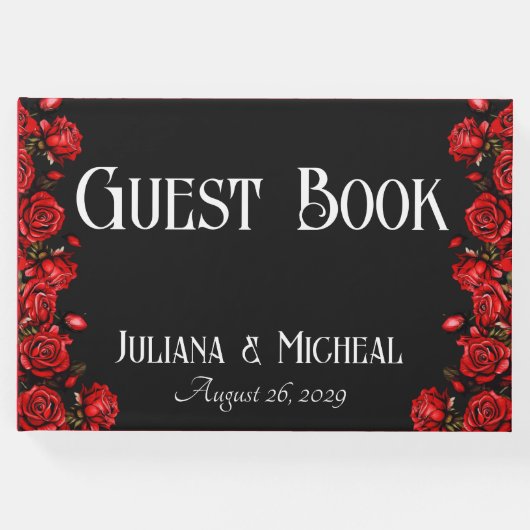 Red Roses Wedding Gastenboek (Voorkant)