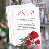 Red Roses Wedding Online RSVP Reply Kaarten