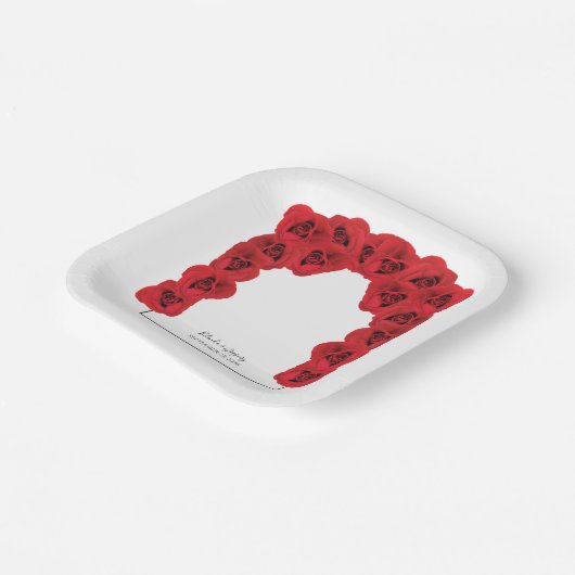 Red Roses Wedding Papieren Bordje (Gebogen)