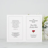 Red Roses Wedding Program Sjabloon (Staand voorkant)