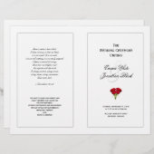 Red Roses Wedding Program Sjabloon (Voorkant / Achterkant)