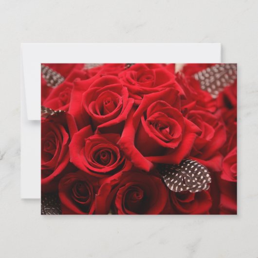 Red Roses Wedding RSVP kaart 2 (Voorkant)
