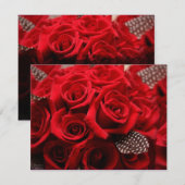 Red Roses Wedding RSVP kaart 2 (Voorkant / Achterkant)