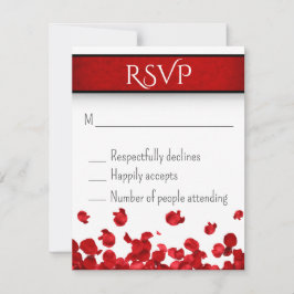 Red Roses Wedding RSVP Kaartje