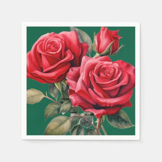 Red Roses Wedding Servet (Voorkant)