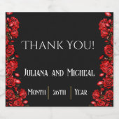 Red Roses Wedding Sparkling Wijnetiket (Enkel label)