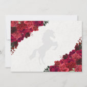 Red Roses Western Charra Quinceanera Dank je Bedankkaart (Achterkant)