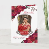 Red Roses Western Charro Quinceañera Programma (Voorkant)