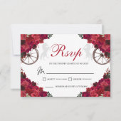 Red Roses Western Quinceanera RSVP Enclosure Kaart (Voorkant)