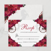 Red Roses Western Quinceanera RSVP Enclosure Kaart (Voorkant / Achterkant)