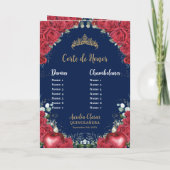 Red Roses White Quinceañera Order of Events Programma (Achterkant)