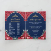 Red Roses White Quinceañera Order of Events Programma (Binnen)