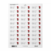 Red Roses White Return-adreslabels Etiket (Full Sheet)