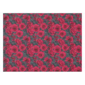 Red roses with gray leaves on black tafelkleed (Voorkant (Horizontaal))