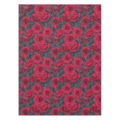Red roses with gray leaves on black tafelkleed (Voorkant)