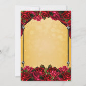 Red Roses Yellow & Gold Pink 16 16th Party Kaart (Achterkant)