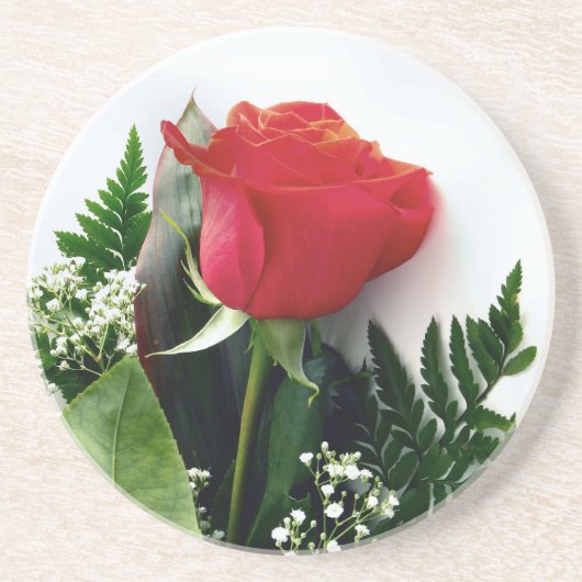 Red roses zandsteen onderzetter (Voorkant)