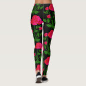 Red Roses Zwarte Leggings (Achterkant)