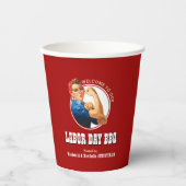 Red Rosie Riveter LABOR DAY BBQ Paper Cups Papieren Bekers (Voorkant)