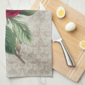 Red Ross met Damask Theedoek (Quarter Fold)