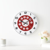 Red Rotary Phone Dial 911 Emergency Number Grote Klok (Huis)