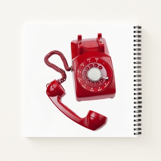 Red Rotary Phone Notitieboek (Achterkant)